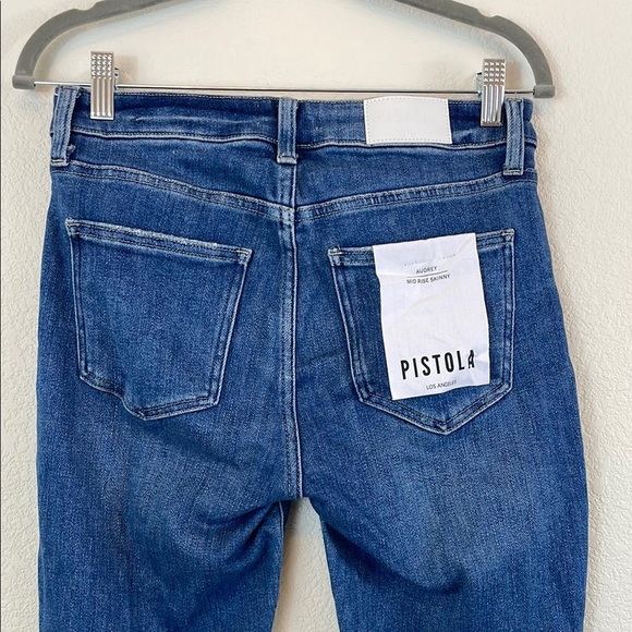 Pistola Audrey Mid Rise Blue Skinny Distressed Jeans 27 - Picture 7 of 12